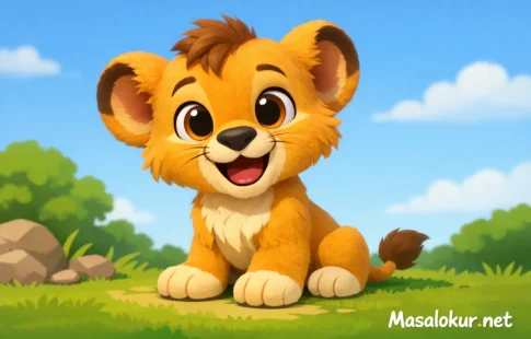 Sevimli aslan yavrusu.
