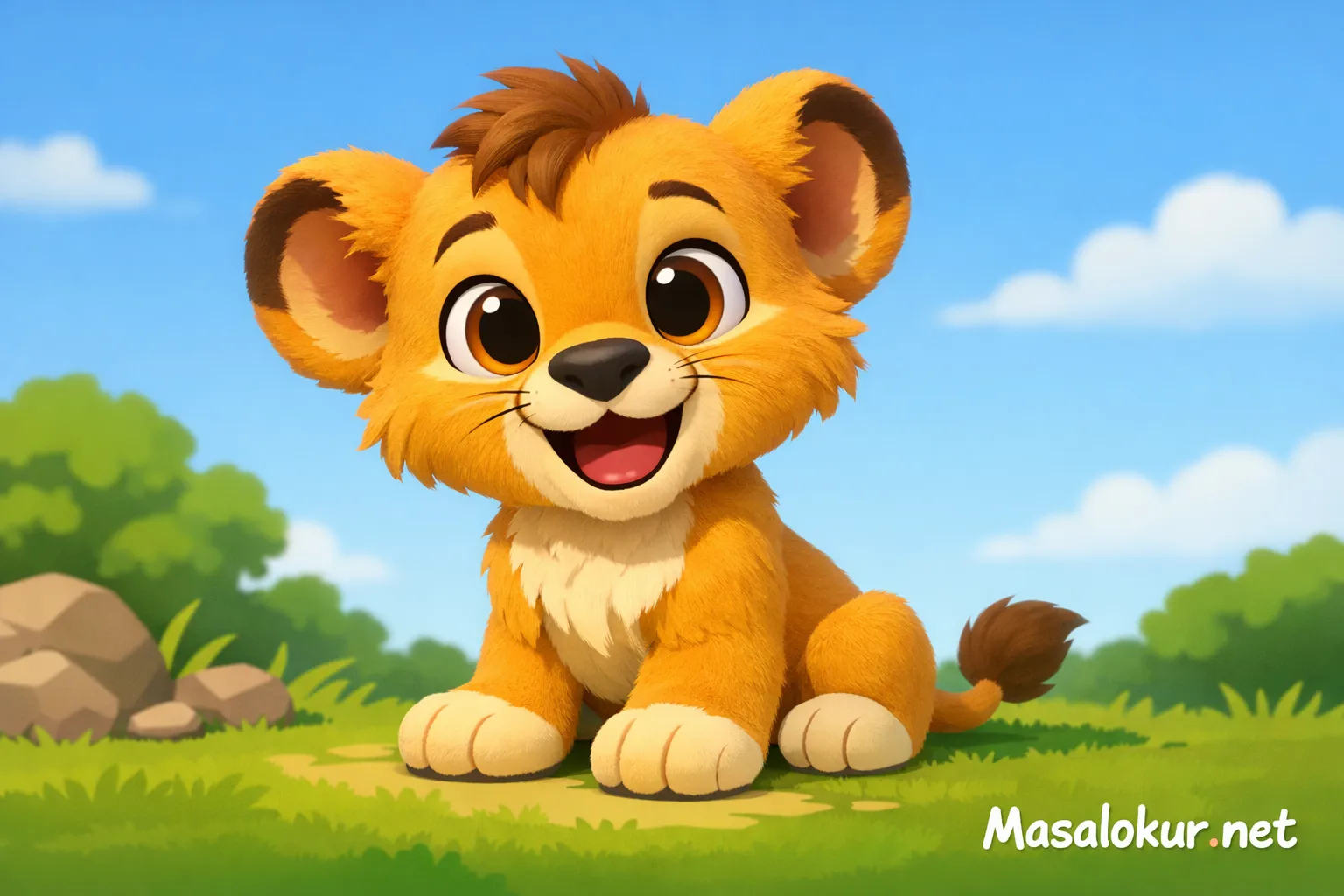 Sevimli aslan yavrusu.