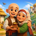 Keloğlan'ın annesiyle mutlu köy sahnesi.