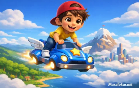 Uçan araba üzerinde Emir.