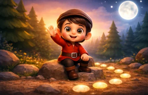 Parmak Çocuk ormanda.