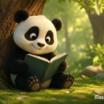 Ormanda kitap okuyan sevimli panda masalı