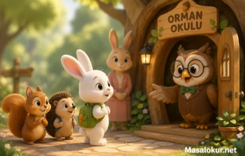 Küçük tavşanın ilk okul günü