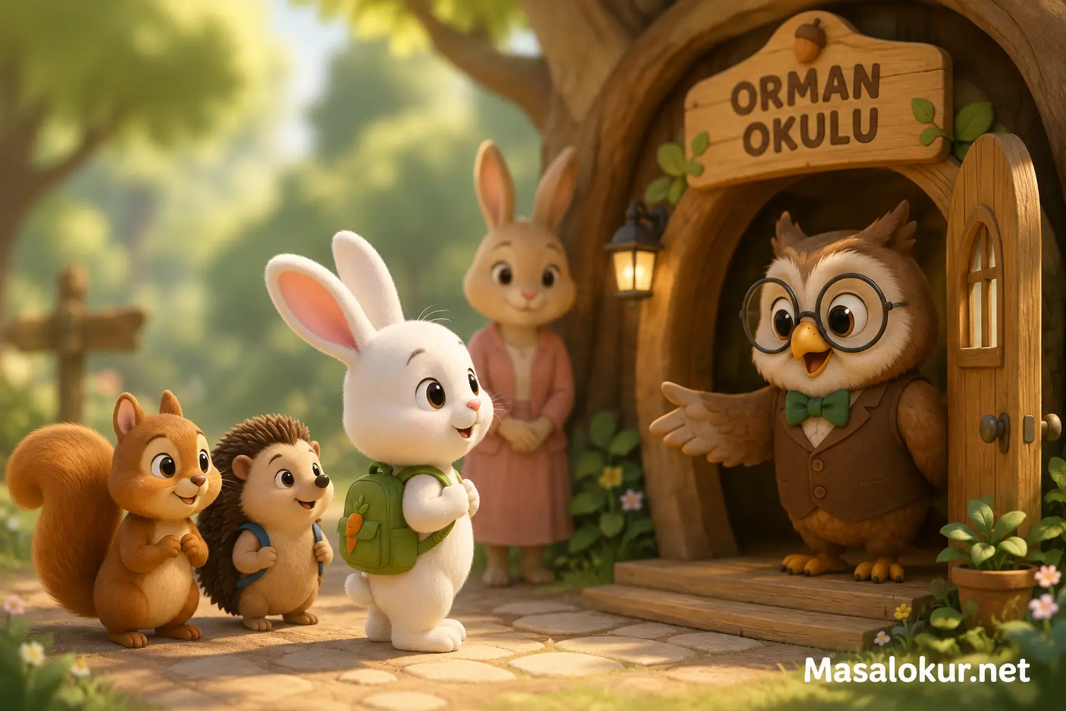 Küçük tavşanın ilk okul günü