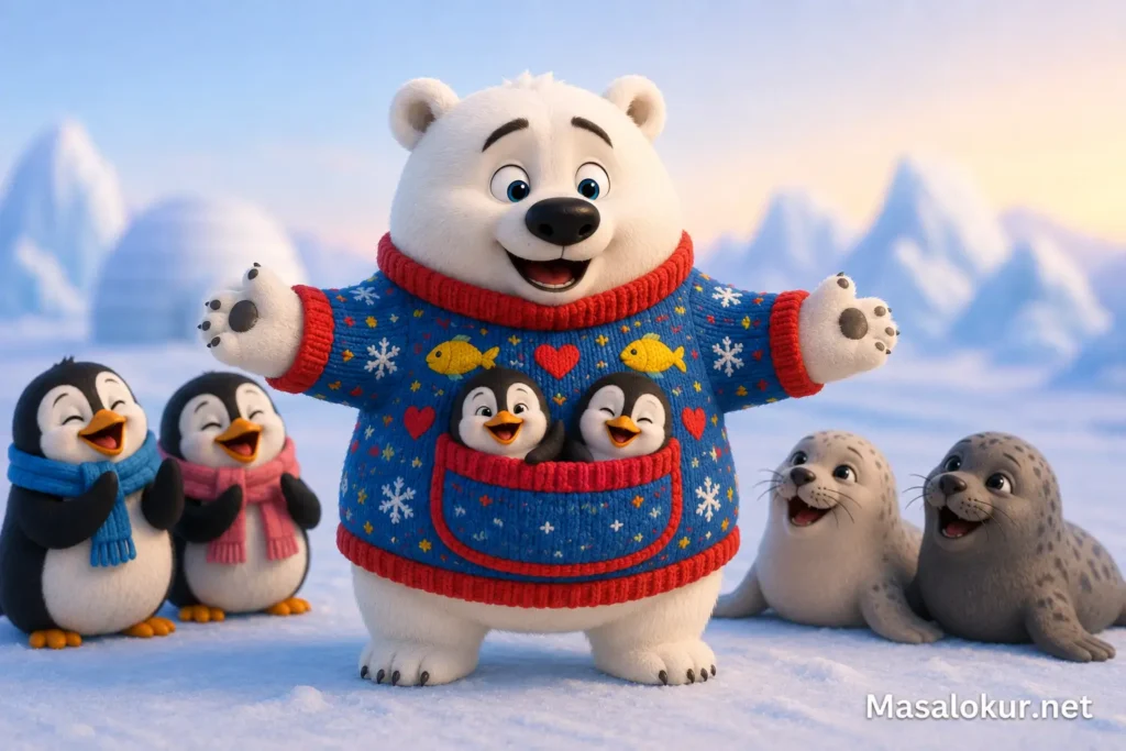 Şıpıdık yeni kazağıyla penguenlerle mutlu