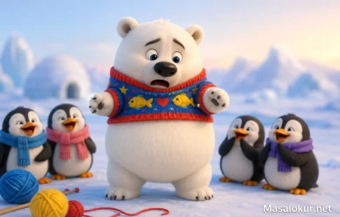 Kutup ayısı ve penguenler